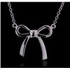 Image 1 : 14KT White Gold Bow Necklace