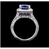 Image 3 : 14KT White Gold 3.13ct Sapphire and Diamond Ring