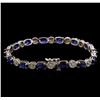 Image 2 : 12.82ctw Sapphire and Diamond Bracelet - 14KT White Gold