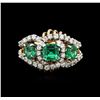 Image 1 : 1.87ctw Emerald and Diamond Ring - 18KT Yellow Gold