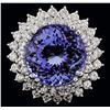 Image 1 : 14KT White Gold 14.41ct Tanzanite and Diamond Ring