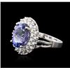 Image 2 : 14KT White Gold 6.40ct Tanzanite and Diamond Ring