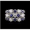 Image 1 : 14KT White Gold 3.08ctw Sapphire and Diamond Ring