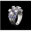 Image 3 : 14KT White Gold 3.08ctw Sapphire and Diamond Ring