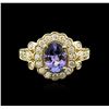 Image 1 : 14KT Yellow Gold 1.99ct Tanzanite and Diamond Ring