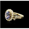 Image 2 : 14KT Yellow Gold 1.99ct Tanzanite and Diamond Ring