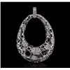 Image 1 : 14KT White Gold 0.46ctw Diamond Pendant With Chain