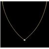 Image 1 : 14KT Yellow Gold 0.09ct Diamond Solitaire Necklace