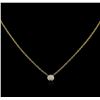 Image 2 : 14KT Yellow Gold 0.09ct Diamond Solitaire Necklace