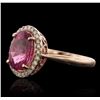 Image 2 : 14KT Rose Gold 2.95ct Tourmaline and Diamond Ring