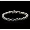 Image 1 : 14KT White Gold 11.20ctw Green Sapphire and Diamond Bracelet