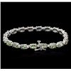 Image 2 : 14KT White Gold 11.20ctw Green Sapphire and Diamond Bracelet