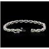 Image 3 : 14KT White Gold 11.20ctw Green Sapphire and Diamond Bracelet