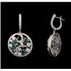 Image 2 : 14KT White Gold 2.61ctw Alexandrite and Diamond Earrings