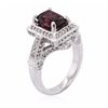Image 3 : 14KT White Gold 3.09ct Rhodolite Garnet and Diamond Ring