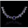 Image 2 : 14KT White Gold 85.76ctw Sapphire Necklace