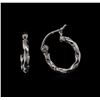 Image 2 : 14KT White Gold Hoop Earrings