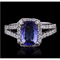 14KT White Gold 1.32ct Tanzanite and Diamond Ring
