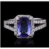 Image 1 : 14KT White Gold 1.32ct Tanzanite and Diamond Ring