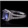 Image 2 : 14KT White Gold 1.32ct Tanzanite and Diamond Ring