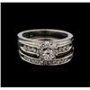 Image 1 : 0.73ctw Diamond Wedding Ring Set - 14KT White Gold