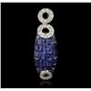 Image 1 : 14KT White Gold 1.76ctw Sapphire and Diamond Pendant