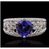 Image 1 : 14KT White Gold 2.18ct Tanzanite and Diamond Ring