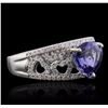 Image 2 : 14KT White Gold 2.18ct Tanzanite and Diamond Ring