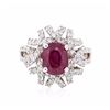 Image 1 : 14KT White Gold 3.02ct Ruby and Diamond Ring