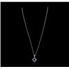 Image 2 : 18KT White Gold 3.18ct Sapphire and Diamond Pendant With Chain
