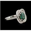 Image 2 : 1.30ct Emerald and Diamond Ring - 14KT White Gold