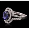 Image 2 : 14KT White Gold 1.37ct Tanzanite and Diamond Ring