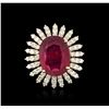 Image 1 : 14KT Yellow Gold 19.11ct Ruby and Diamond Ring