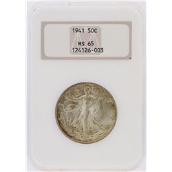 1941 NGC Graded MS65 Walking Liberty Half Dollar Silver Coin