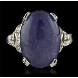 SILVER 7.55ct Tanzanite and White Topaz Ring