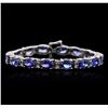 Image 1 : 14KT White Gold 22.40ctw Tanzanite and Diamond Bracelet