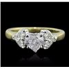 Image 1 : 18KT Yellow Gold 1.44ctw Heart Cut Diamond Ring