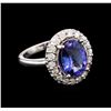 Image 2 : 3.47ct Tanzanite and Diamond Ring - 14KT White Gold