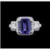 Image 1 : 3.35ct Tanzanite and Diamond Ring - 18KT White Gold