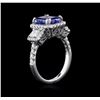 Image 3 : 3.35ct Tanzanite and Diamond Ring - 18KT White Gold