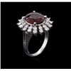 Image 3 : 14KT White Gold 5.66ct Garnet and Diamond Ring