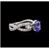 Image 2 : 1.45ct Tanzanite and Diamond Ring - Platinum