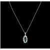 Image 1 : 14KT White Gold 13.00ct Aquamarine and Diamond Pendant With Chain