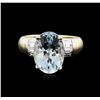 Image 1 : 14KT Yellow and White Gold 4.93ct Aquamarine and Diamond Ring