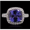 Image 1 : 14KT White Gold 4.56ct Tanzanite and Diamond Ring