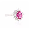 Image 2 : 14KT White Gold 1.13ct Pink Tourmaline and Diamond Ring