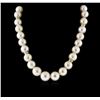Image 1 : 14KT Yellow Gold Cultured Pearl and Diamond Necklace
