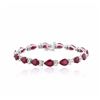 Image 1 : 14KT White Gold 18.15ctw Ruby and Diamond Bracelet