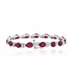 Image 2 : 14KT White Gold 18.15ctw Ruby and Diamond Bracelet