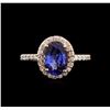 Image 1 : 2.07ct Tanzanite and Diamond Ring - 14KT Rose Gold